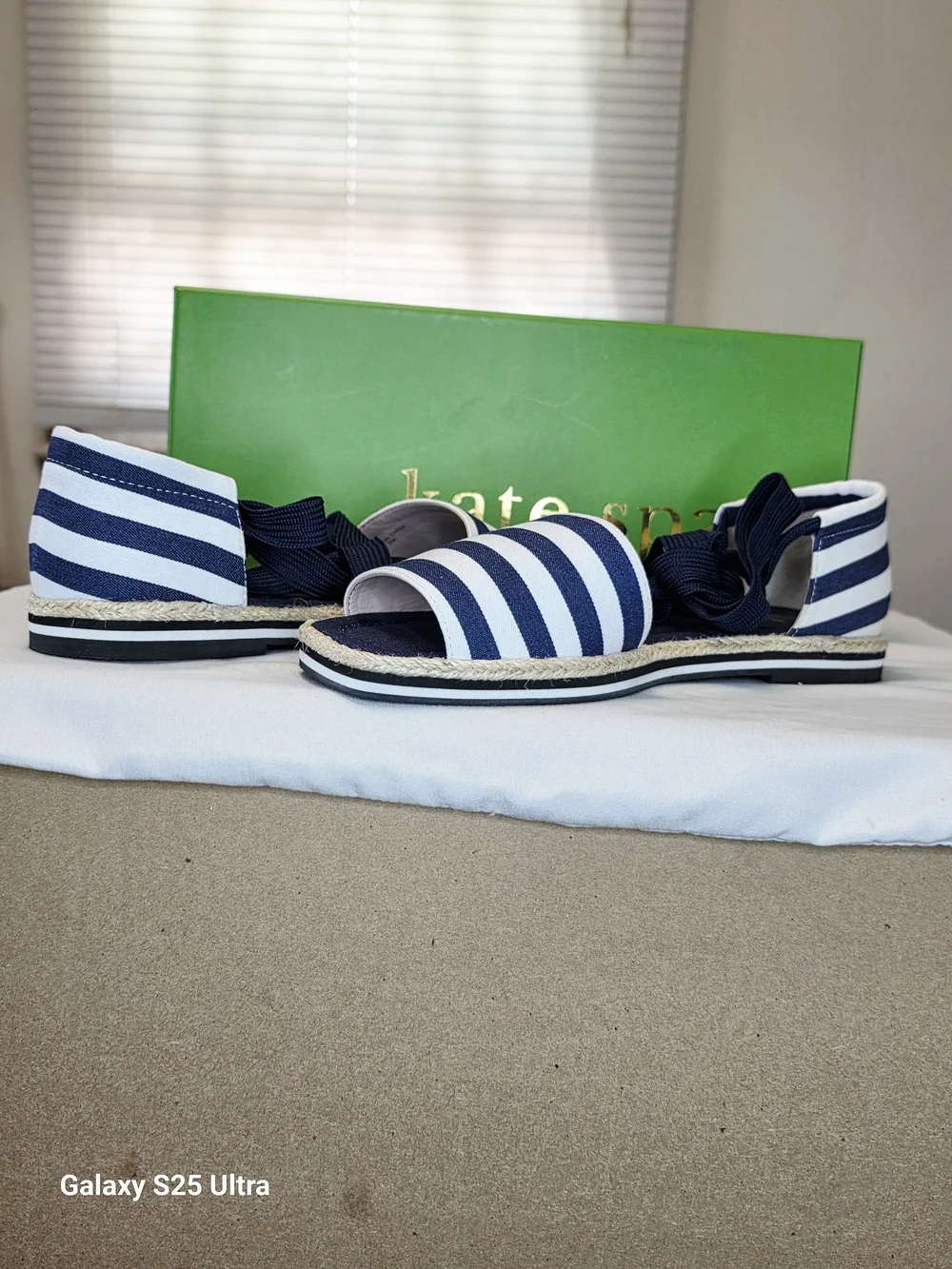 Kate Spade Chandra Espadrille Sandals In Navy/White  Size 7M
